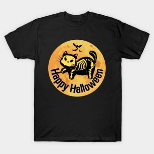 Happy Halloween Cat & Bat T-Shirt